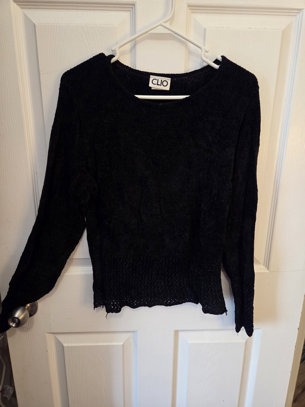 Vintage Clio Black Women's Crew Neck Knit Sweater
